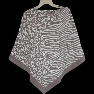 Barefoot‎ Dreams CozyChic Ultra Lite Ocean Breeze Poncho Faded Rose/Animal NWT